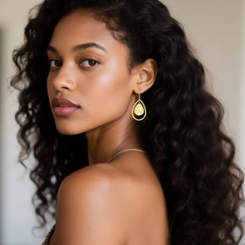 Sterling Silver Teardrop Leverback Earrings for Women Gold and Silver Hammered Waterdrop Dangle Earrings Jewelry Hypoallergenic Bohemian Boho Statement Leverback Dangle Earrings for Gifts., Brass, No