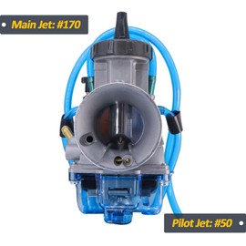 SVKZGFZ PWK 38MM Carburetor for Honda CR250 CR250M CR250R CR500R ATC250R TRX250R & Kawasaki KX125 KX250 & Suzuki RM125 RM250 LT250R LT500R & Yamaha YZ250 YZ465 ATV Scooter, with Air Filter (Blue)