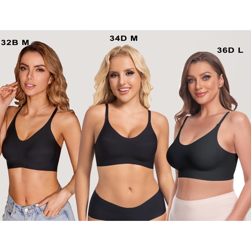 PRETTYWELL Bralettes for Women Padded, Cross-Back Bras for Women Wirefree,
