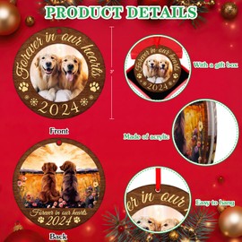 D4DREAM Picture Frame Dog Christmas Ornaments 2024 Forever in Our Hearts Memorial Ornaments for Christmas Tree Acrylic Pets Memorial Gifts for Loss of Dog Photo Pet Loss Gifts for Dog Pet Dog Lover
