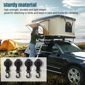 TOTITOM 4 Pack Heavy Duty Suction Cups High Strength Portable Strong Suction Cups with Hooks for Camping Car Side Awning RV Household Tent Car Shade Sail Canopy Car Tensioner