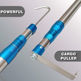 Bytcew Cargo Grabber Reach Retriever Tool, 6.3 Ft Heavy Duty Truck Bed Accessories Telescoping Pull Pole with Two Hooks