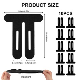 Pack of 10 Blue PreCut Kinesiotapes Knee, Kinesiology Tape, Without Shere, Waterproof & Elastic Physio Tape for Knee Pain (Black)