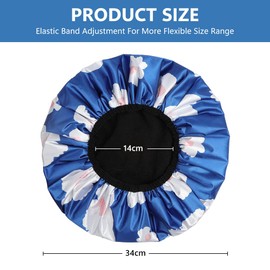 AOGOE Women's Shower Cap, Hair Turban Towel, 2-in-1 Elastic Shower Cap, Absorbent Turban Hair Drying Towel, Quick-Drying, Waterproof, Reusable for Girls Women Ladies Salon (Blue)