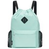 WANDF Drawstring Backpack Sports Gym Bag with Shoes Compartment, Water-Resistant