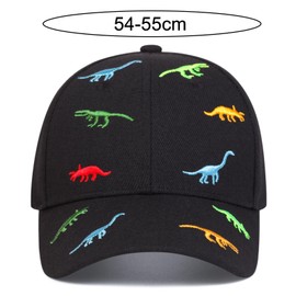 EDLMKM Toddler Baseball Cap and Sunglasses Set, Boys Sun Hat with Dinosaur Sunglasses, Kids Summer Baseball Caps, Cute Dinosaur Toddler Boy Sun Hats Summer Kids Trucker Cap 3-8 Years Black