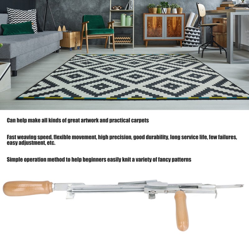 Manual Tufting Machine Speed Tufting Tool Wood Handle Handheld Rug