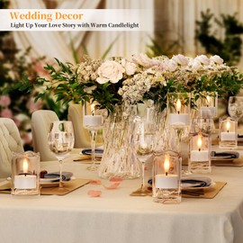 CAMCLIM Rechargeable Flameless Tea Lights Candles with Charging Station 8Pcs Battery Tea Lights with Remote & Timer LED Tealight Flickering Realistic for Home Christmas Wedding Decor - White