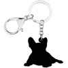 WEVENI Acrylic French Bulldog Key Ring Pet Keychain Jewellery for