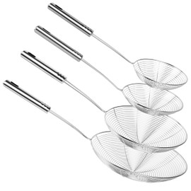 Spider Strainer Set of 4, Stainless Steel Skimmers, 4 Sizes