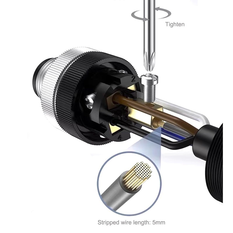 Eonvic - Conector de sensor industrial M12 de 5 pines