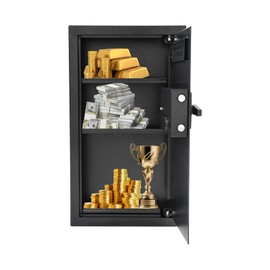 In-Wall Safe, Steel Hidden Wall Safe with 2 Removable Shelf & Electronic Keypad & 2 Keys, Fireproof Wall Mount Safes for Money, Jewelry, and Passports at Home or Business (25.6in Tall)