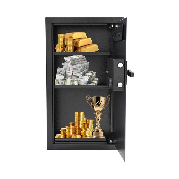 In-Wall Safe, Steel Hidden Wall Safe with 2 Removable Shelf