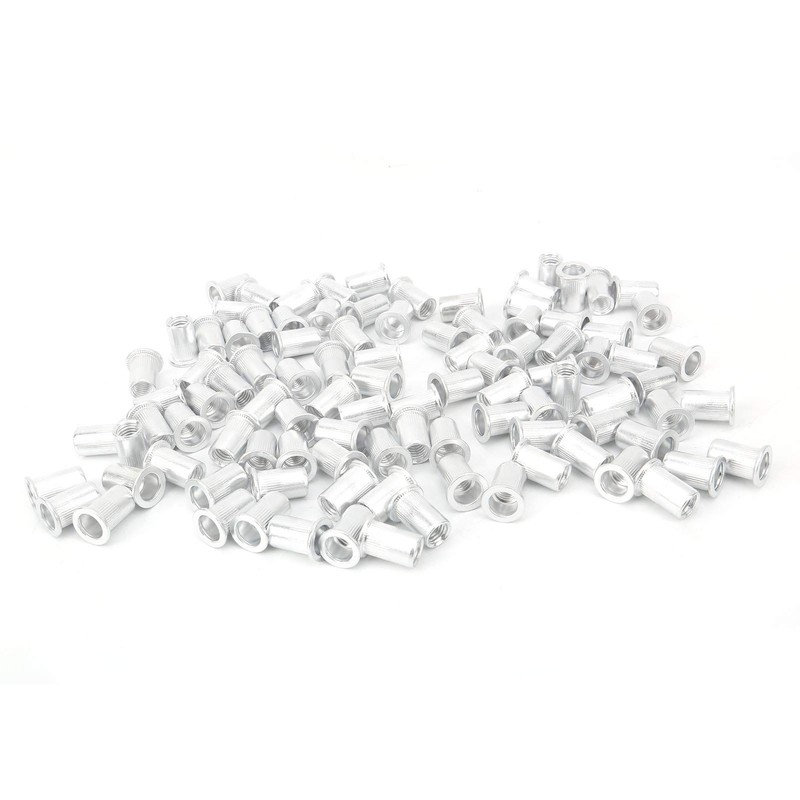 M8 tension rivet nuts, 100 pieces, flat, vertical and vertical