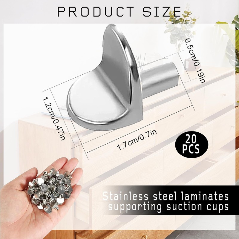 20 Pcs Shelf Support Pegs,L-Shaped Kitchen Shelf Pins,Antirust Cupboard Shelf