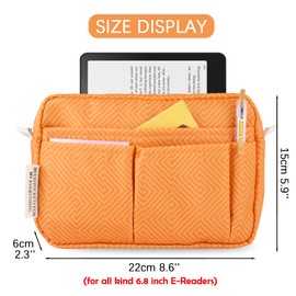 Multi-Functional Portfolio Organizer, Waterproof Travel Pouch Zippered Case, Journal Supplies Storage Case for Notebooks, Make-up, Office Supplies.Orange