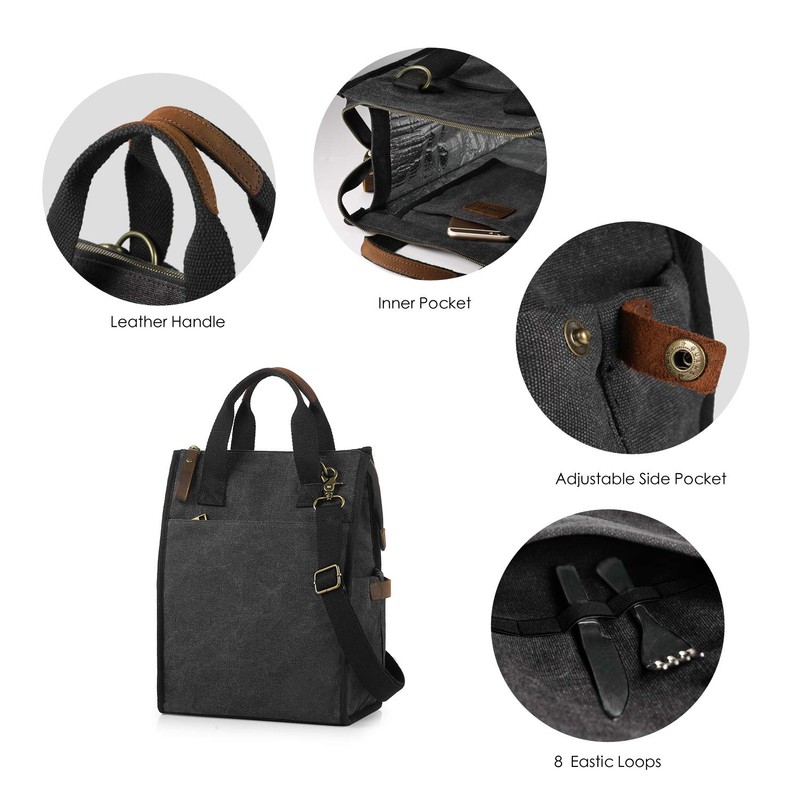 SMRITI Insulated Canvas Lunch Bag for Women/Men-9.6 L Reusable Leakproof