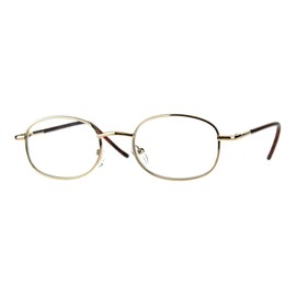PASTL Clear Lens Glasses Bifocal Reading Lens Small Oval Frame Spring Hinge Gold +2.5