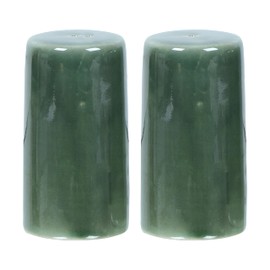 Salt & Pepper Shakers - Vintage Ceramic Salt & Pepper Shaker Set - Retro Farmhouse Home Decorative Jar Dispenser for Kitchen Olive Green (Set of 2)