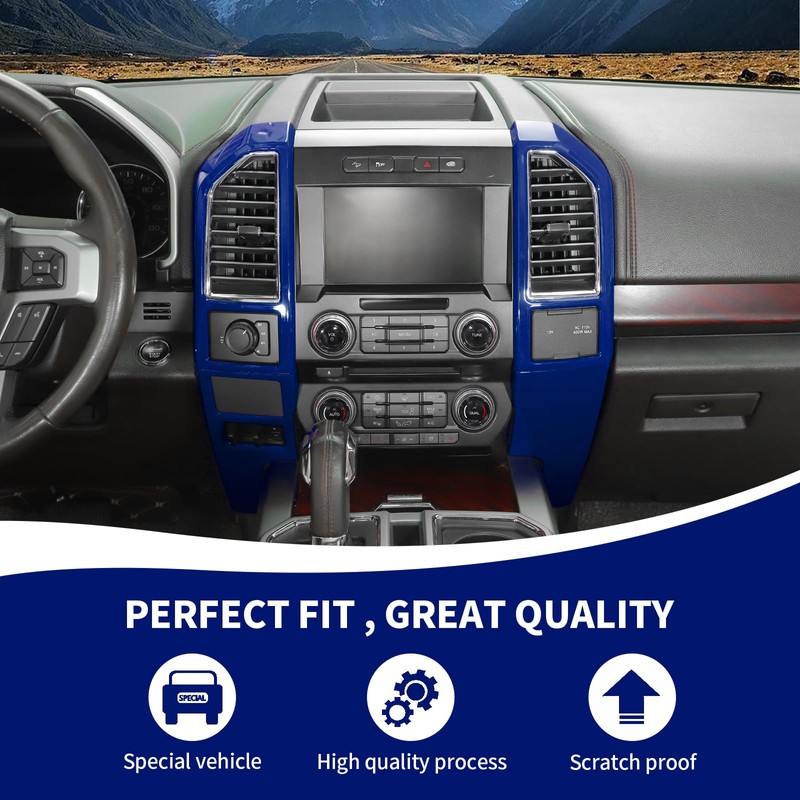RAZPOY for F150 Interior Trim Kit, 4PCS Center Console AC