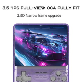 Lesomnio 30000 Games in 1 Handheld Game Console, 3.5" HD IPS Screen Mini Retro Gaming Console, 3800mAh, Built-in 256G TF Card Portable Retro Handheld Game Consoles Open Source Game Console-Purple
