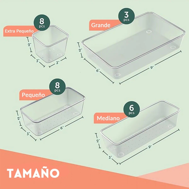 Organizador De Cajones Joyas Maquillaje 25 Pcs De Plástico