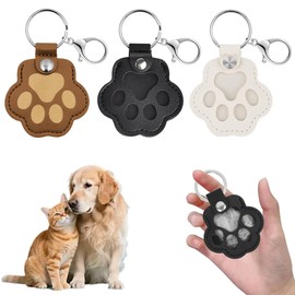IBXWMNG 3 Portachiavi Raccogli Pelo per Cani e Gatti, Portachiavi Commemorativo in Pelle con Design a Zampa, Set da 3 Porta Pelo a Forma di Zampa per Animali