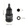 sourcing map T30 Torx Bit Socket 55mm/2.17" Length 1/2" Square
