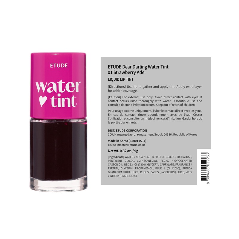 ETUDE Dear Darling Water Tint – Strawberry Ade | Korean