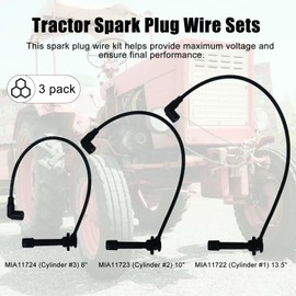Spark Plug Wire Set Replaces for MIA11722 MIA11723 MIA11724, Pack of 3 Spark Wire kit for John Deere 825i 825i S4 by GRABOTE