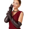 VIKIDEER Warm Soft Long Leather Gloves Women Plush Lined Full