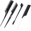 LilaLemon 4pcs Back Combing Combs, Back Tail Teasing Comb,Triple Teasing