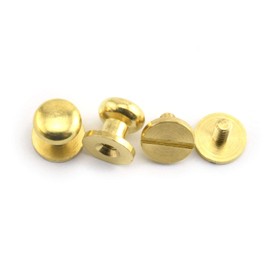 LQ Industrial 8PCS Solid Brass Sam Browne Button Screw Studs Nail Round Rivets for DIY Leather Craft Belt Wallet Handbag 8x9x9mm