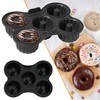 Silikon Donut Backform, 5 Raster, Schwarz, Wiederverwendbare, Antihaft-Pfanne, Kompatibel mit