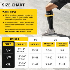 CAMBIVO Compression stockings for men and women, black with white