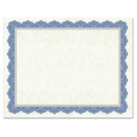 Geographics Drama Blue, Silver Foil, Parchment Certificates, 11"x8.5", 15/Pack (47849)