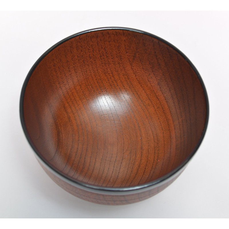 Kakuda Seibei Shoten Obi Sensuji Wooden Soup Bowl (Red) TKB35-2