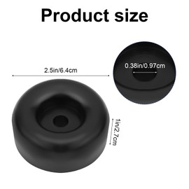 Tinoaly 2 x Trailer Door Stop Buffers, 6.4 cm Round Rubber Foot Pads, Trailer Rubber Buffer with Spacers Made of Screw Nuts for Bumpers, Air Compressor Pump, Shock Absorption