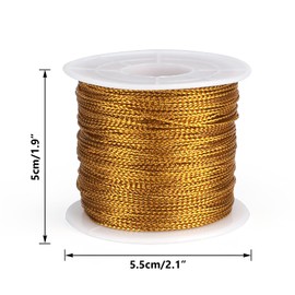 jijAcraft Gold Schnur Metallisch Kordel Metallic Cord 1mm*100M für Basteln, Geschenkverpackung, Weihnachts Dekoration (Gold)