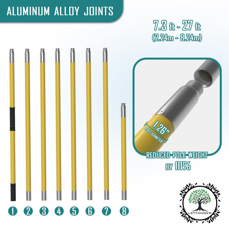 Pole Saws for Tree Trimming, 7.3-27 ft Extendable Tree Trimmers