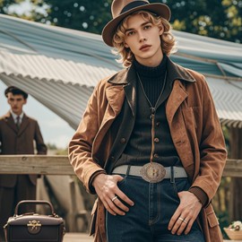 GRAERRY Western Belt Buckle for Men Women Initial Letters ABCDJMR to Z Vintage Rodeo Cowboy Belt Buckles(B)