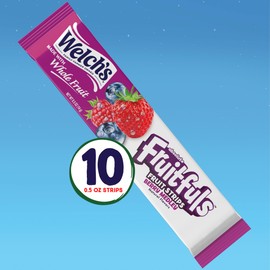Welch’s Absolute Fruitfuls Fruit Strips, Berry Medley Flavored Fruit Leather, Tasty Dried Fruit Snacks for School Lunches, Berry Medley, 0.5oz (Pack of 10)