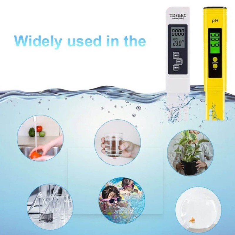 TDS EC PH Meter Set Portable Professional Digital Water Quality