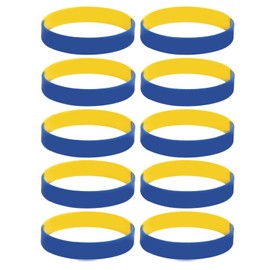 Bnineteenteam Ukrainian Rubber Wristband, 10Pcs Ukrainian Rubber Bracelets Ukraine Wristband for Sports Fan Supporter Men Women