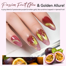 Makartt Cat Eye Gel Nail Polish - 10ml Holographic Sparkly Jelly Purple Gel Polish Soak Off Nail Art Salon Manicure Home DIY - Passion Fruit