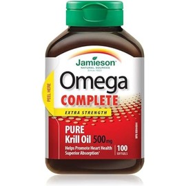 Jamieson Omega Complete Pure Krill Oil 500 mg Extra Strength - 100 Softgels, packaging may vary