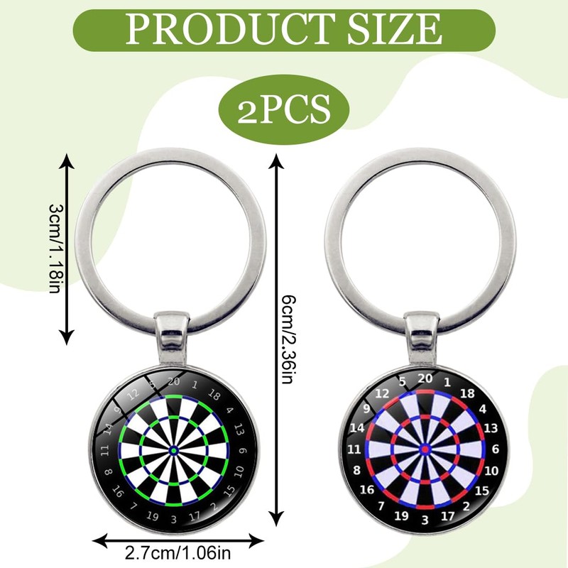 2 Pack Dart Keychains, Dart Gift for Men, Dart Decoration,