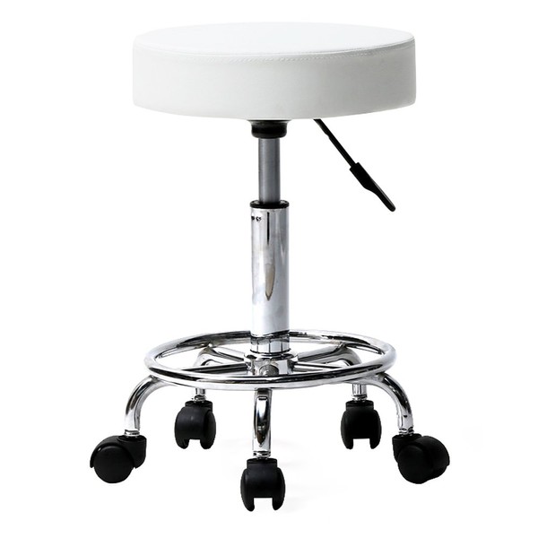 PU Leather SPA Salon Stool,Round Stool, Feet Rotation Bar Stool,