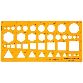 Circle Triangle Square Hexagon Shape Symbols Geometric Figures Drawing Drafting Template Stencil