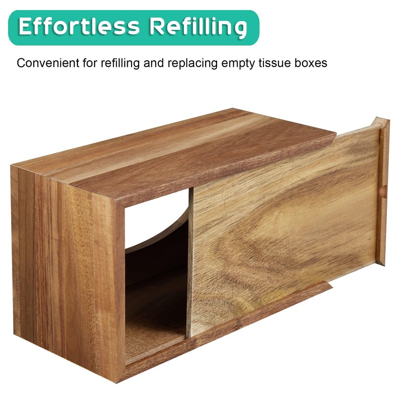 ALELION Rectangular Tissue Box Cover - Acacia Wood Rectangle Tissue